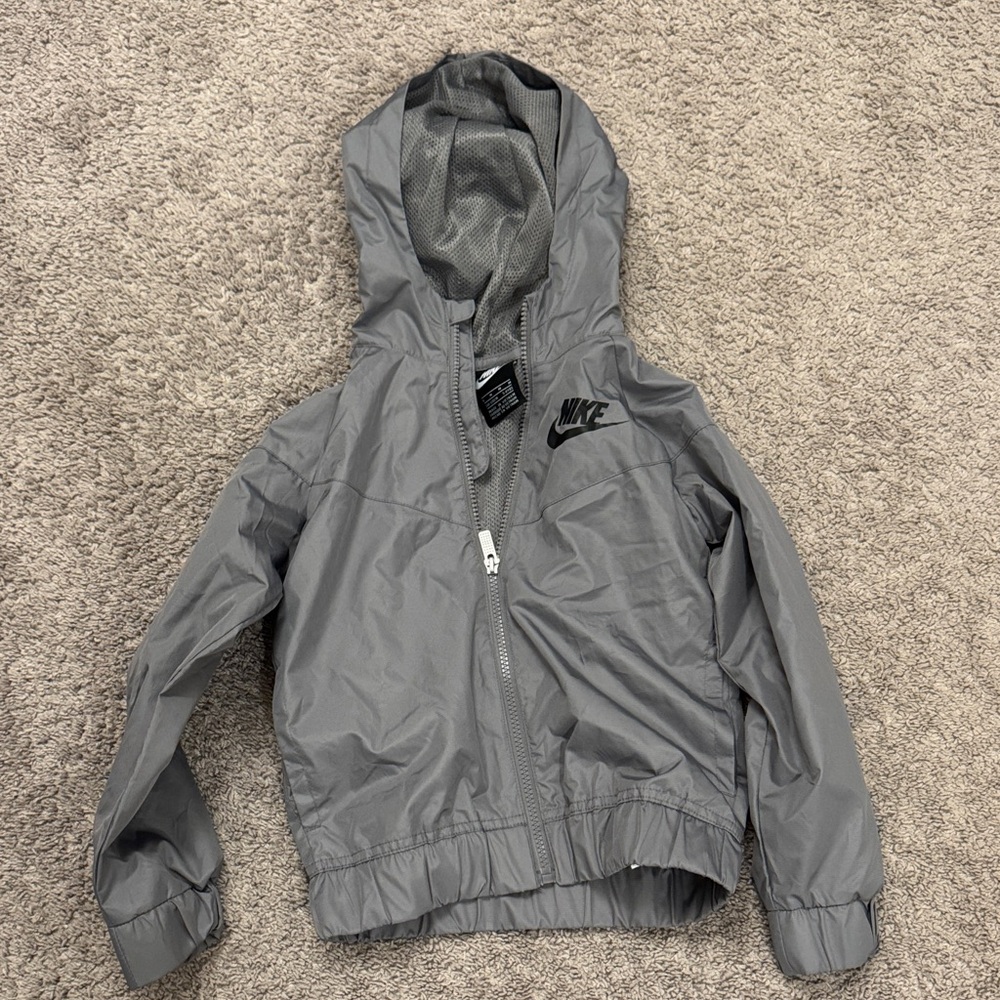Nike Kids Silver Hooded Raincoat